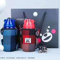 Japan Kumamoto thermos cup genius baby bear 316 male and female baby with sippy cup kindergarten water Cup