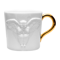 Strange art double-sided male angel embossed Haile cup white porcelain water cup light luxury birthday gift gift box