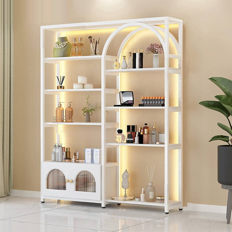 Beauty Salon Nail Salon Product Display Cabinet, Multi-Layer Storage Shelf for Cosmetics, Skincare, and Hairdressing Shop
