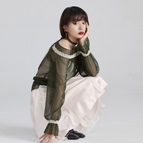 UNDORABLE one-collar chiffon shirt 2020 Summer lace shirt transparent bottoming sexy strapless T-shirt women