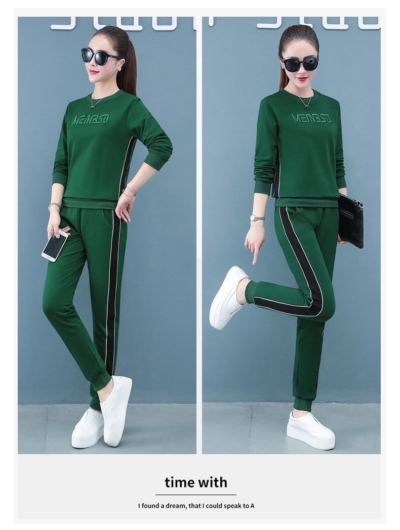 Лонгслив для отдыха, хлопковый весенний спортивный костюм, осенний комплект, коллекция 2021, оверсайз для девушки 
