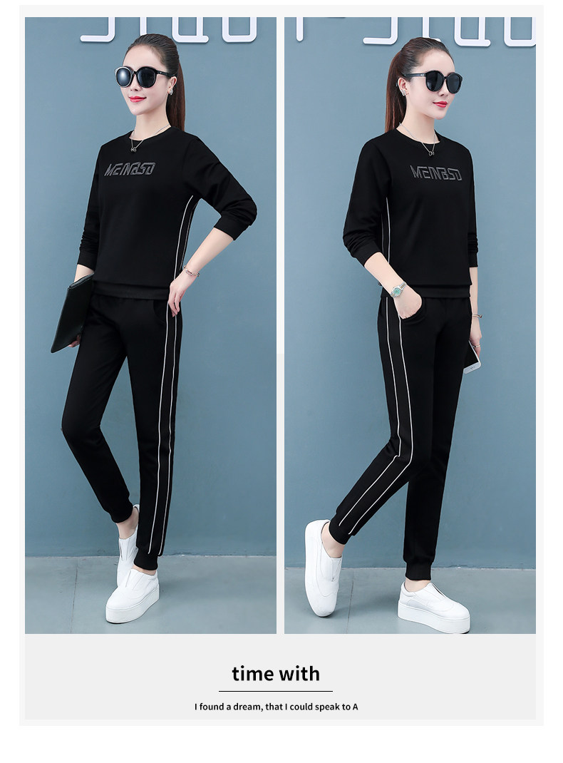 Лонгслив для отдыха, хлопковый весенний спортивный костюм, осенний комплект, коллекция 2021, оверсайз для девушки 