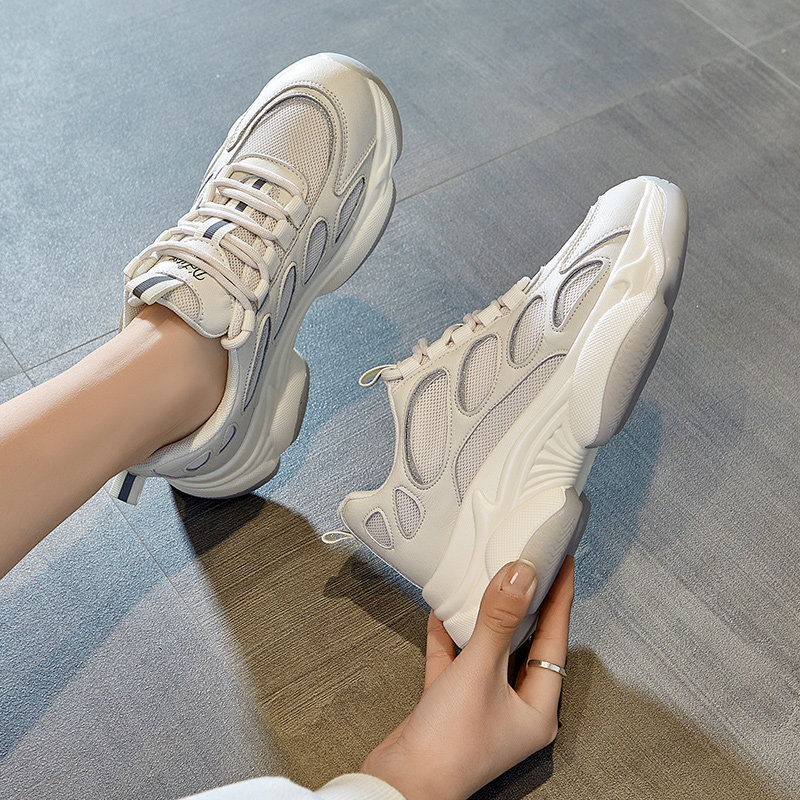 Givenivan delicately good shoes ~ Korean wind old daddy shoes spring summer thick bottom heightening 100 lap net surface breathable sneakers