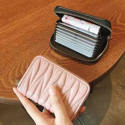 Organ card bag female large capacity certificate bit Mini small leather card holder 2019 new fashion sheepskin card bag