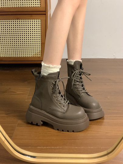Thick-Soled Martin Boots for Women, 2025 New Style, Summer and Autumn Casual Versatile British Style Slim Short Boots
