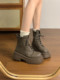 Thick-Soled Martin Boots for Women, 2025 New Style, Summer and Autumn Casual Versatile British Style Slim Short Boots