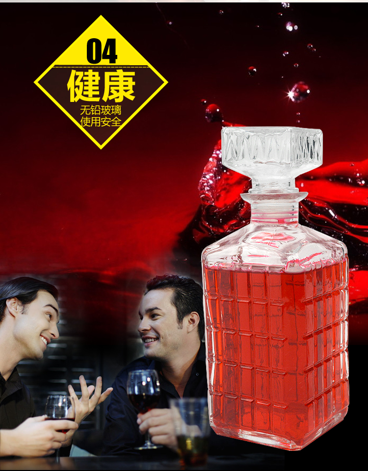 Rượu vang châu Âu decanter không chì thủy tinh nhỏ chai rượu vang đặt nhà kín rượu vang lưu trữ rượu vang ly rượu đẹp