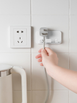 Japan paste plug hanger strong nail-free socket storage rack Household multi-function power cord storage rack