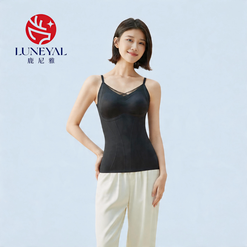 Lunia Women's Silk Thin Vest Shapewear, No Bra Needed, Body Shaping, Tummy Control, Strapless, Beautiful Back, Seamless