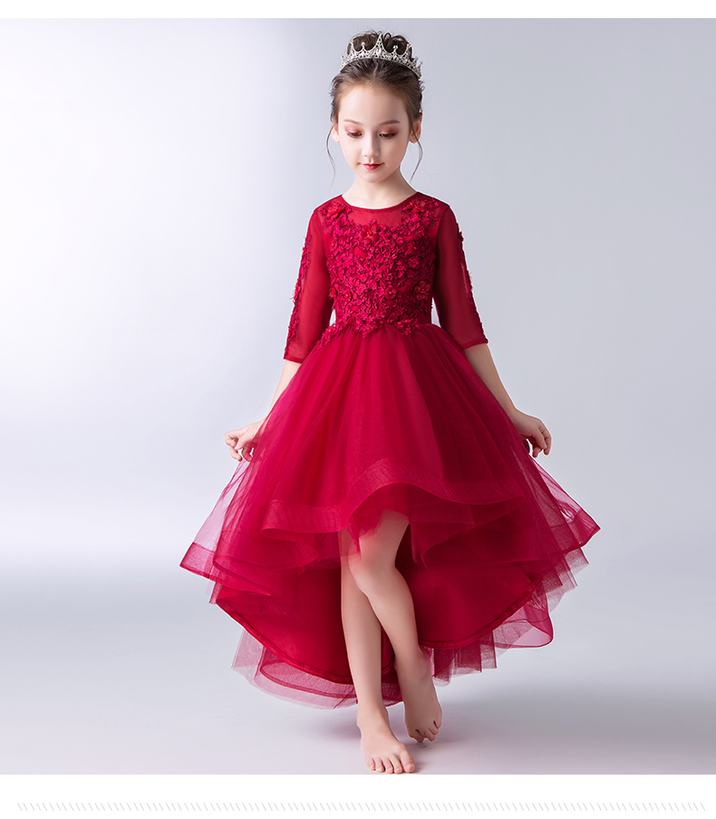 Trẻ em ăn mặc công chúa váy cô gái lông bông cô gái cưới trang phục piano nhỏ chủ nhà buổi tối mùa thu và mùa đông váy trẻ em