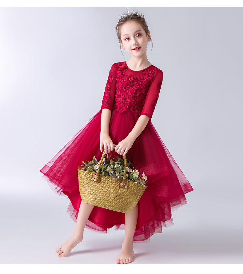 Trẻ em ăn mặc công chúa váy cô gái lông bông cô gái cưới trang phục piano nhỏ chủ nhà buổi tối mùa thu và mùa đông váy trẻ em