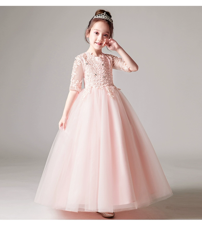 Trẻ em ăn mặc cô gái váy cưới pettiskirt công chúa hoa cô gái sinh nhật buổi tối ăn mặc sàn catwalk máy chủ trang phục mùa hè set vest cao cấp 3 chi tiết cho bé trai