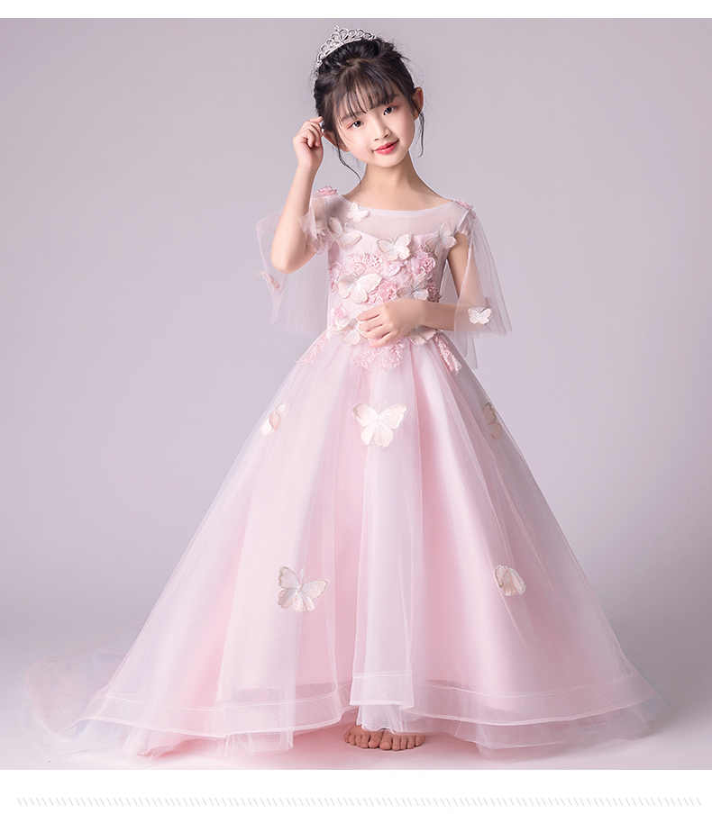 Trẻ em công chúa ăn mặc cô gái fluffy sợi trailing chủ trang phục buổi tối mô hình sàn catwalk hoa cô gái trang phục - Váy trẻ em bộ đồ bé trai cao cấp