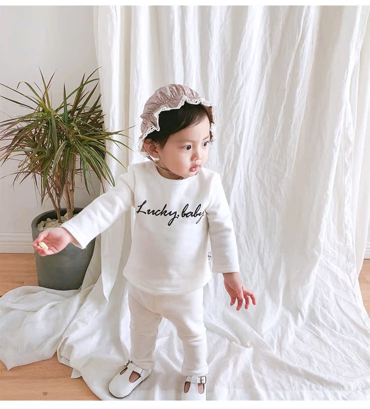 Bộ đồ lót trẻ em, nam và nữ cộng với quần nhung dày mùa thu, quần áo ấm cho bé, dịch vụ tại nhà, cơ sở mùa đông áo giữ nhiệt bé gái