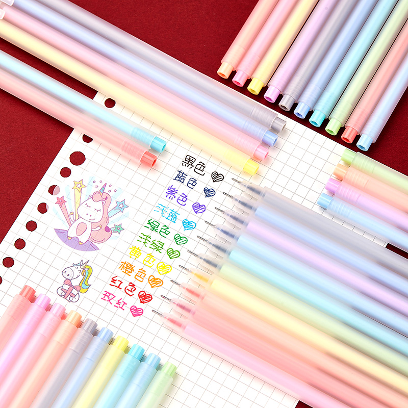 Color pen in pen 0 5-tube hand ledger Color pen-pen Candy Color Student Water Pen pen Core stationery South Korea Xiaoqing New cute Hand ledger Special pen to make notes Special pen 10 clothes