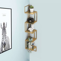 Wall rack small apartment corner wall-mounted multi-layer decorative rack simple modern creative mini metal bookshelf