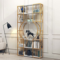 Nordic creative wrought iron living room floor rack multi-layer solid wood display rack simple fashion frame screen partition