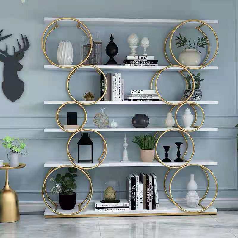 Nordic Iron Art Shelf Partition Shelf Creative Separator Bookshelves Floor Display Show Stand Industrial Wind Screen Bookcase