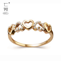 Seven Wei 18K rose gold diamond ring heart-shaped female ring diamond ring wedding engagement girlfriend gift