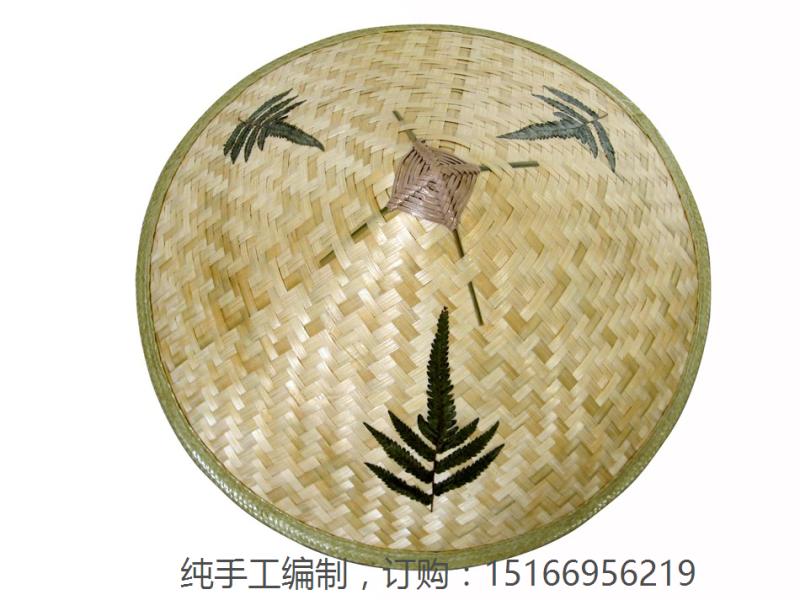 Bamboo braided bucket hat shade sunscreen large eaves straw hat pastoral outing out rainproof peasant bamboo hat decoration lampshade