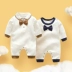 Đồ sơ sinh quần áo sơ sinh cho bé sơ sinh cotton mùa xuân jumpsuit nơ thắt nơ hafu quà trăng - Áo liền quần