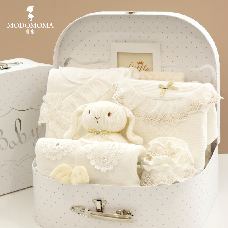modomoma newborn baby gift baby gift box autumn dress princess women's treasure birth see face gift full moon