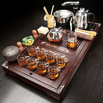 Zhongdi tea set Household tea tray Automatic integrated solid wood tea table with electromagnetic stove Kettle Kung Fu tea road