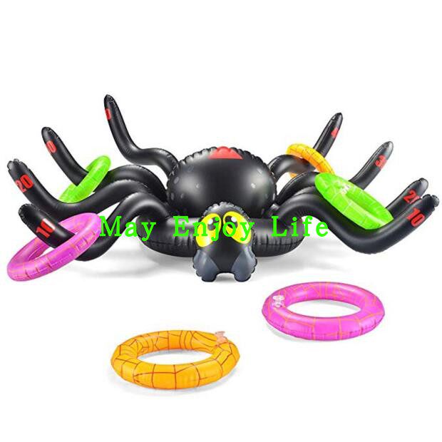 Mega 1 m Spider with 6 Ring throwing Ferrule Games Kindergarten puzzle Toys Halloween Mall Bar event
