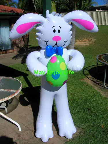 Надувной пластиковый кролик из ПВХ, 1м, белый кролик, наряжаться