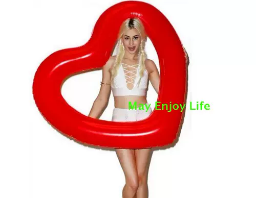 Надувной красный водный плавательный круг в форме сердца, игрушка на день Святого Валентина для игр в воде
