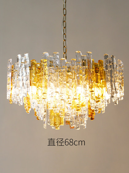 Italian Capiz Heart American-Style Chandelier French Mid-Century Style Dining Room Lamp Ice Cube Retro Bedroom Chandelier