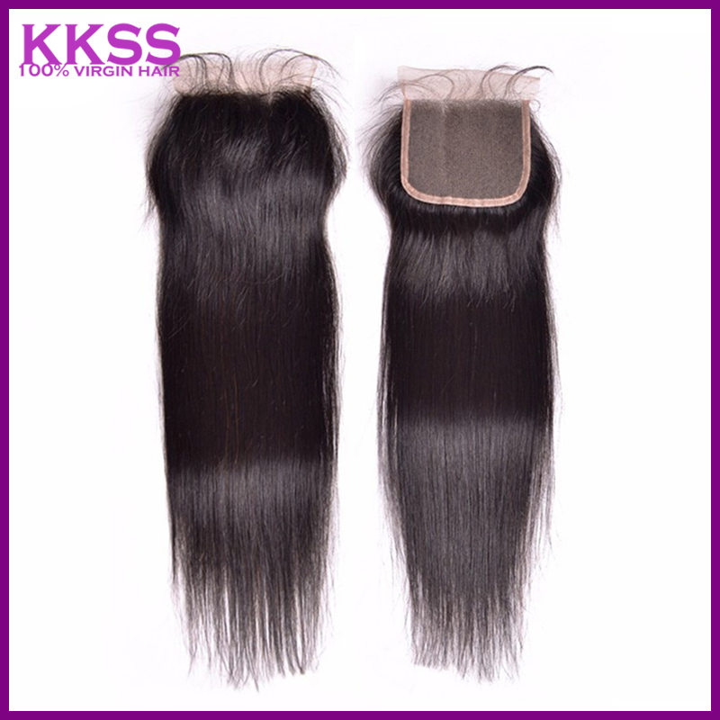 9A 4X4 lace closure frontal hair straight wave  human hairs