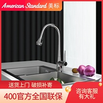  American standard household kitchen sink sink telescopic pull-out hot and cold rotating splash-proof faucet 5634 5633