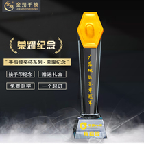 Custom hand model Crystal Cup gold handprint annual event creative excellent staff sales commemorative honor trophy trophy Trophy