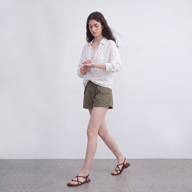Mzuc Spring and Summer New White Lace Lapel Long-Sleeved Shirt Women's Tencel French Top Sun Protection and Breathable