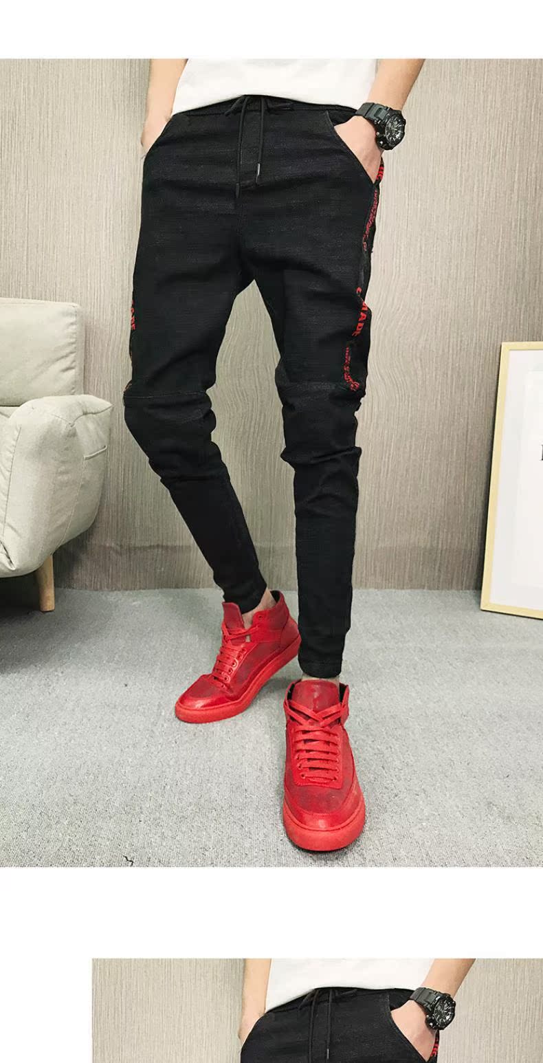 Quần lửng nam mùa xuân đen và hè nam xu hướng hàn quốc 2019 quần âu mới - Quần mỏng quan kaki nam