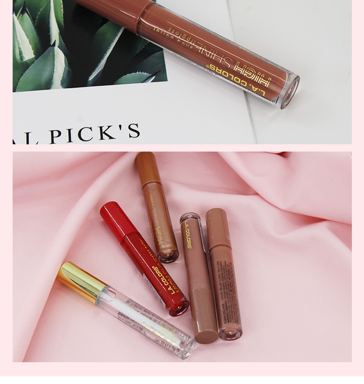 La Colors trà sữa màu nude thủy tinh môi son bóng clg934 ăn đất quế môi mật ong son môi 	son bóng eglips	