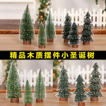 Running Deer Stained With White Snow Pine Mini Christmas Tree Pine Needles Flocking Christmas Small Tree Christmas Decorations Desktop Hem
