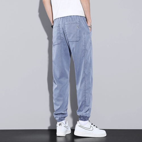 Тонкие летние джинсы, шелковые штаны для отдыха, свободный крой