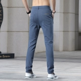 Весенние мужские осенние штаны, эластичные джинсовые джинсы, 2025 года, свободный прямой крой