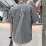 Шелковая летняя трендовая тонкая рубашка для отдыха, короткий рукав, изысканный стиль, оверсайз