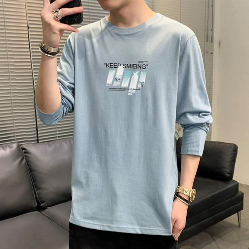 Летний тонкий трендовый хлопковый лонгслив для отдыха, оверсайз