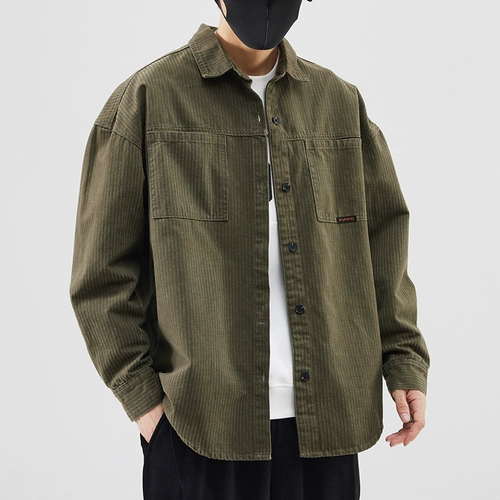 Осенняя японская хлопковая модная рубашка для отдыха