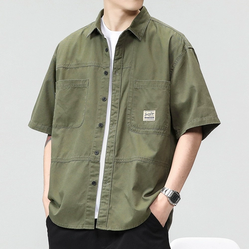 Летняя тонкая японская ретро трендовая весенняя рубашка, свободный крой