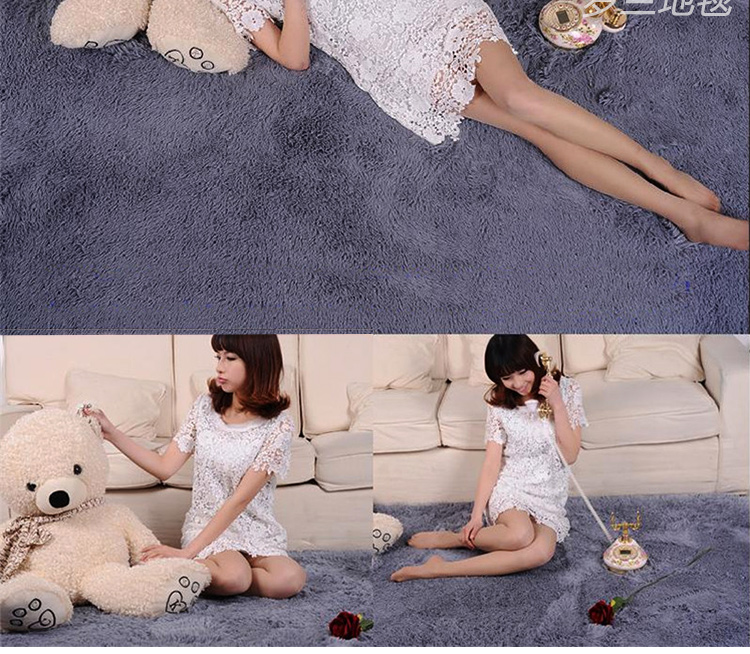 Tóc dài mat phòng ngủ giường đầy thảm dễ thương màu hồng cô gái phòng ngủ trước phòng khách bàn cà phê mat tùy chỉnh - Thảm sàn thảm xốp trải sàn