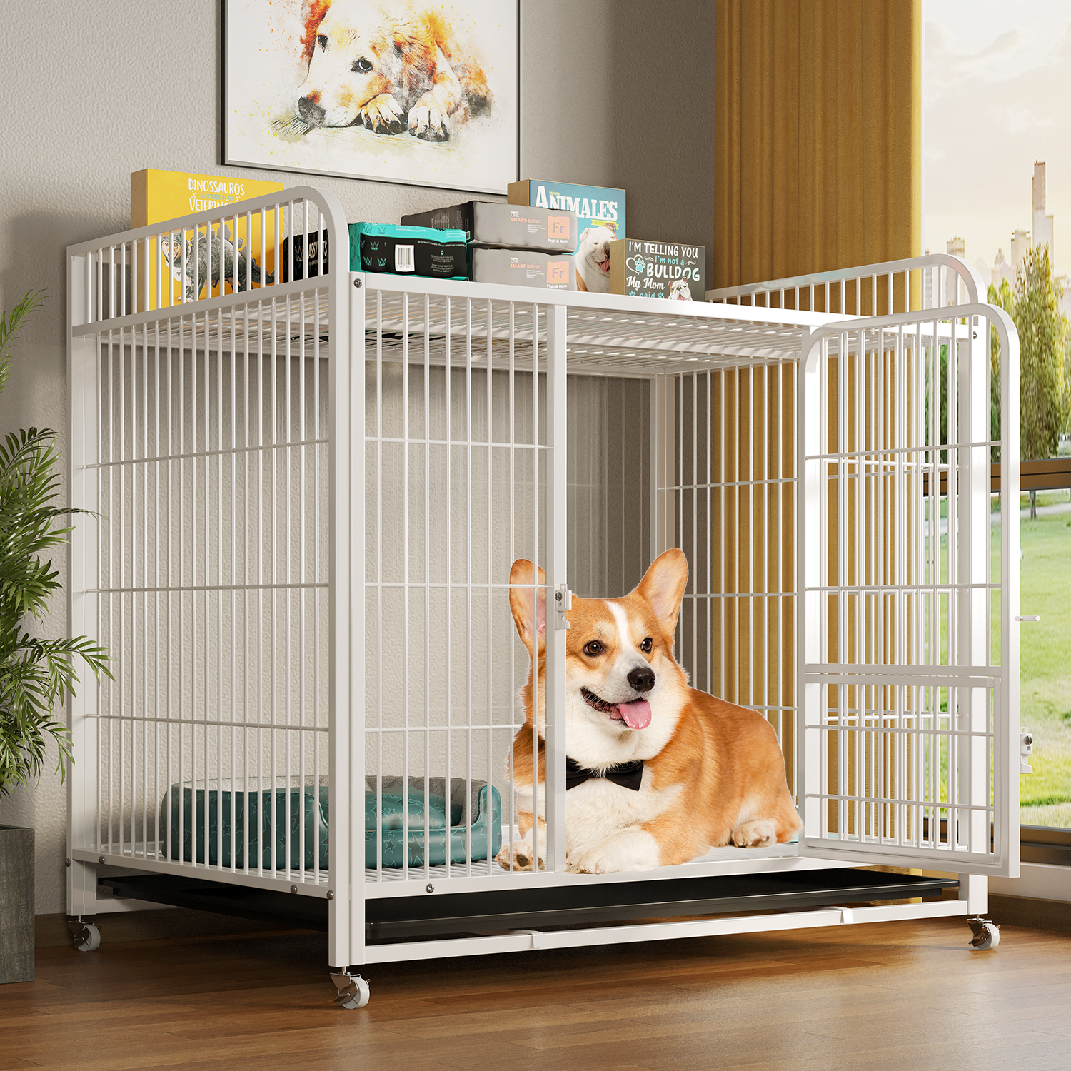 Dog Cage Sub Mini Dog Indoor Kennel With Toilet Medium Dog Kokie Large Pet Disposal Dog Cage Fence-Taobao