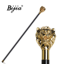 BIJIA Golden Lion gentleman walking stick civilized stick crutch creative male civilization scepter metal lion head cane