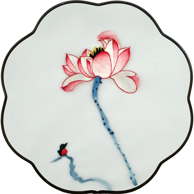 Su thêu thủ công quạt y kit người mới bắt đầu Tô Châu thêu quạt thêu hai mặt chất liệu quạt không có cơ sở - Bộ dụng cụ thêu tranh thêu cửu ngư quần hội
