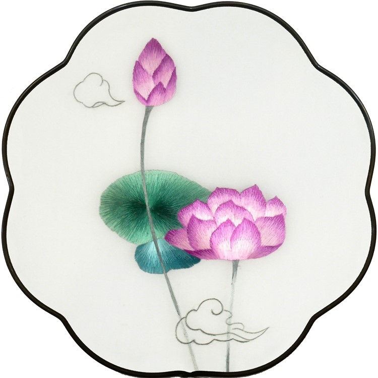 Su thêu thủ công quạt y kit người mới bắt đầu Tô Châu thêu quạt thêu hai mặt chất liệu quạt không có cơ sở - Bộ dụng cụ thêu tranh thêu cửu ngư quần hội