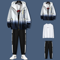 Mens jacket summer and autumn 2021 New Korean trend youth thin summer casual sports suit